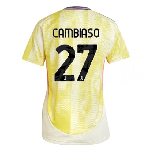 Fotballdrakt Dame Juventus Andrea Cambiaso #27 Bortedrakt 2024-25 Kortermet